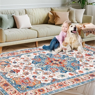 Celya Teppich Rechteckiger Teppich Wohnzimmer,Höhe:5,3 mm,Kurzflor-Wohnzimmerteppich, Höhe: 5.3 mm, weich, pflegeleicht, waschbar, Wohnzimmer, Schlafzimmer