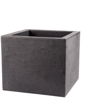 BigDean Pflanzkübel 39x39 cm groß - Granitstein-Optik in Anthrazit - Für Außen, frostsicher & wasserdicht - XXL Pflanztopf, Blumenkübel, Blumentopf für Terrasse & Balkon