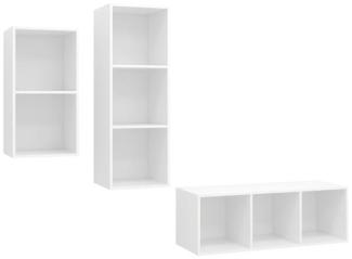 vidaXL 3-tlg. TV-Schrank-Set Weiß Spanplatte [3079628]