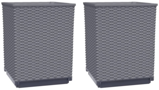 vidaXL Pflanzkübel 2 Stk. Blaugrau 30x30x37 cm Polypropylen 364180