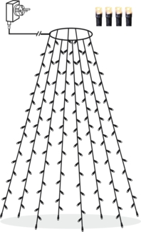 LED Weihnachtsbaumbeleuchtung für ca. 180-200 cm Bäume