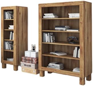 Bücherregal Ringo breit aus Wildeiche massiv 105x45x162 mit 5 offenen Fächern