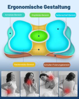 Esun Kopfkissen Nackenkissen Memory Foam Kissen, Ergonomisches Nackenschmerzen Pillow, Füllung: Kissenbezug besteht aus 18% Elasthan und 82% Nylon, Seitenschlafer, Bauchschlafer, Rückenschlafer, Kissen vom OEKO-TEX® und CertiPUR Getestet, für Seiten Rü...