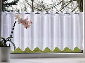 Stickereien Plauen Scheibengardine Grafik (1 St), Stangendurchzug, halbtransparent