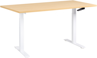 Schreibtisch manuell höhenverstellbar DESTINES Hellbraun Weiß 160 cm 72 cm