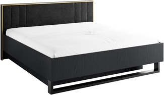 AX LIVING 180x200 Bett mit Bettkasten Brunelli Schwarz Gold Modern