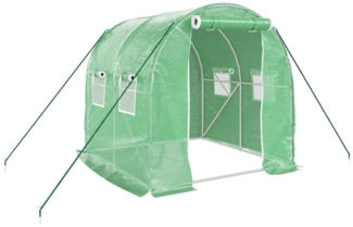 vidaXL Gewächshaus mit Stahlrahmen Grün 4 m² 2x2x2 m 364073