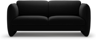 Micadoni Sofa Georgia 2-Sitzer Samt Schwarz