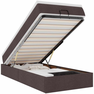 vidaXL Ottoman-Bett mit Matratze Dunkelbraun 100x200 cm Stoff 3311088