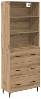 vidaXL Highboard mit Schubladen Artisan-Eiche 69,5 x 34 x 180 cm 3415845