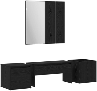 vidaXL Flurmöbel-Set Wandmontiert 6 pcs Schwarze Eiche 80 x 31 x 40 cm 3332547