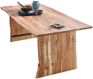 Baumkantentisch Esstisch Akazie Natur 180x90 cm Holzgestell Henry 525573