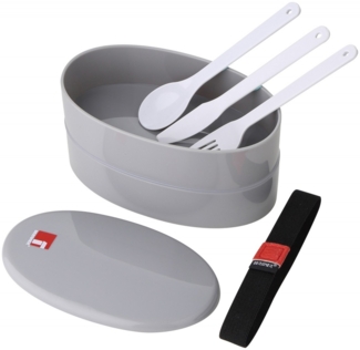BERGNER WALKING BUSINESS Lunchbox rund inkl. Besteck BG-5750-GY grau