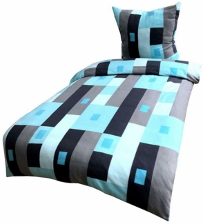 Leonado Vicenti Bettwäsche 2 tlg Winter Bettwäsche 135x200 Thermo Fleece Flauschig LONDON TÜRKIS, Fleece, 2 teilig, flauschig, Thermofleece, kuschelig, weich, warm, Karo, türkis