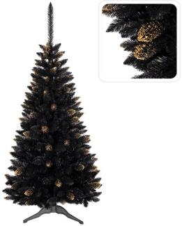 Sarcia. eu Künstlicher Weihnachtsbaum Schwarzer künstlicher Weihnachtsbaum Fichte Ghana PVC, gold 150cm