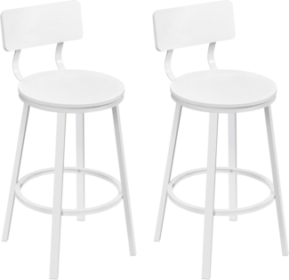 Woltu Barhocker (2 St), Barstuhl Kücheninsel rund, Küchenhocker Metallgestell