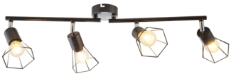 Deckenleuchte, Geflecht, schwarz, L 70 cm, TONI