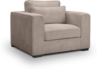 Sessel 1 Sitzer B/H/T: 120 x 92 x 112 cm in beige-braun