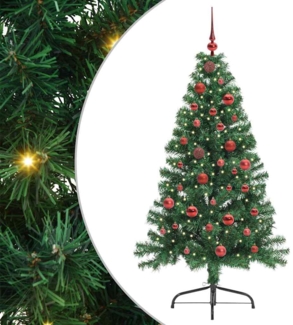 vidaXL Künstlicher vorbeleuchteter Weihnachtsbaum Grün 150 cm PVC 3396998