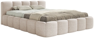 Selsey 'Cloudy Low' Polsterbett 200x200 cm, wasserabweisende Chenille, Hellbeige