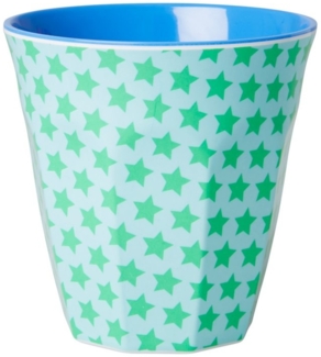 Rice Melamin Becher Green and Turquoise Star Two Tone Medium