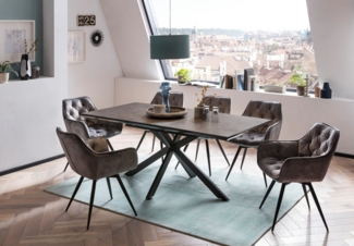 HELA Essgruppe HAVEL, (7-tlg), Tisch 140-180x90 cm, Synchronauszug, Stuhl 360° drehbar, Armlehnen