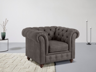 Home affaire Sessel Chesterfield B/T/H: 105/69/74 cm, mit hochwertiger Knopfheftung, auch in Leder