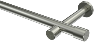 Gardinenstangen-Set Prestige Santo 100 cm, 1-läufig (ohne Ringe), 20 mm Ø Edelstahl-Optik
