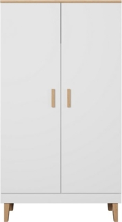 Bjird Drehtürenschrank Kleiderschrank mit Einlegeböden – Schrank 2-türig mit Soft-Close Verstellbare Einlegeböden im 3,2-cm-Raster