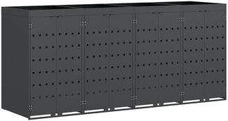 vidaXL Wagenmüllbehälter für 4 Behälter Anthrazit 3394745