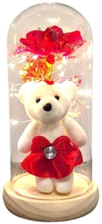 VERK GROUP Geschenkbox Ewige Rose im Glas mit süßem Teddybär Muttertag