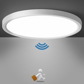 Oraymin LED Deckenleuchte mit Bewegungsmelder Innen, 18W LED Deckenleuchte Radar Bewegungssensor, 1PCS Bewegungsmelder, LED fest integriert, 4000K Neutralweiß, Rund Licht für Flur Treppe Küche Balkon Abstellraum Keller 23×2,4cm