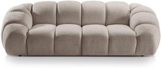 Micadoni Sofa Diana 3-Sitzer Strukturierter Samtstoff Dunkelbeige