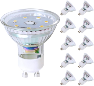 ZMH GU10 LED Warmweiss 5W Leuchtmittel Lampe Ersetzt 50W Glühbirne 3000K Energiesparlampe Abstrahlwinkel 110° Spot Nicht Dimmbar Reflektor Birne Glühlampen Strahler Spot LED GU10 10 pack