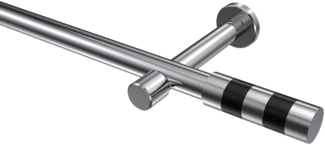 Gardinenstangen-Set Prestige Mavell 120 cm, 1-läufig (ohne Ringe), 20 mm Ø Chrom