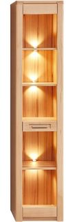 Vitrine 1-türig NATURE ONE Front Kernbuche Massivholz - mit LED