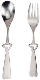 2-teiliges herzförmiges Gabel- und Löffelset mit herzförmigen Griffen