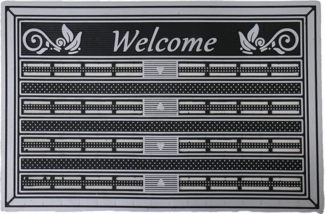 Vimoda Fußmatte Eingangstürmatte, Außen & Innen Gummi Schmutzfänger für Haustür, Rechteckig, Höhe: 12 mm, Fußabtreter Gummimatte wasserdicht Vinylteppich PVC, Terrasse Balkon