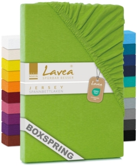 Lavea Spannbettlaken Maya, in Gr. 60x140, 90x200, 120x200, 140x200, 180x200 oder 200x220 cm, Baumwolle, Gummizug: rundum, (1 Stück), Jersey Spannbetttuch für Topper, Boxspring- und Wasserbetten