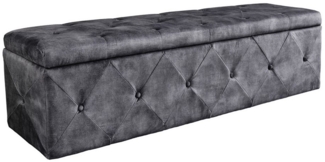 riess-ambiente Bettbank EXTRAVAGANCIA 140cm grau (Einzelartikel, 1-St), Polsterbank · Schlafzimmer · Samt · mit Stauraum · Flur · Chesterfield