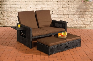 CLP Polyrattan Sofa Ancona 5mm,schwarz terrabraun