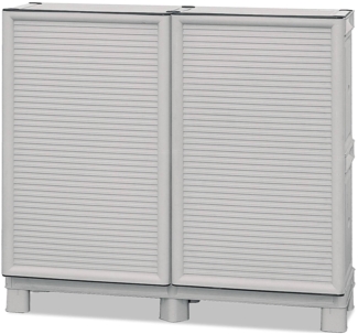 Dmora Arlinda Outdoor-Garderobe, Outdoor-Möbel, Mehrzweck-Balkongarderobe, Outdoor-Schrank, 100 % Made in Italy, Hellgrau, 100 x 39 x 92 cm