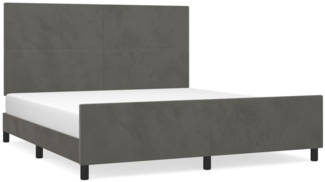 Bettgestell mit Kopfteil Samt Dunkelgrau 180x200 cm, Härtegrad: H2 [3125648]