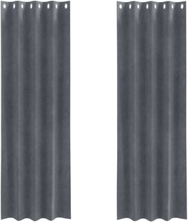 vidaXL Verdunkelungsvorhänge 2 pcs Hellgrau 140 x 260 cm Samt 4107287