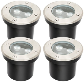 Clanmacy LED Einbaustrahler 3W LED Bodenleuchte Beleuchtung Bodenstrahler Aussen-Beleuchtung, 12er, LED wechselbar, Warmweiß