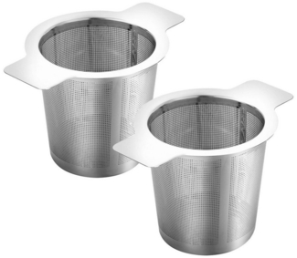 OSTWOLKE Teesieb mit Griffe Teefilter für Tasse Kanne losen Tee Edelstahl, Edelstahl