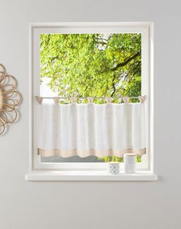 OTTO home Scheibengardine Bitola (1 St), Schlaufen, transparent, Voile, Fertiggardine, transparent