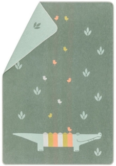 Kinderdecke Juwel 'Kroko' 100 x 140 cm Efeu - Grün, DAVID FUSSENEGGER
