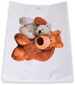 Cangaroo Wickelauflage Bären 67x44 cm, seitliche Erhöhung, abwaschbar weiß