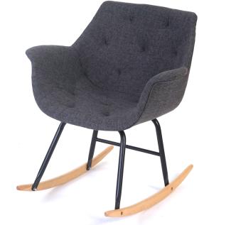 Schaukelstuhl Malmö T820, Schwingsessel Relaxsessel ~ Textil, grau